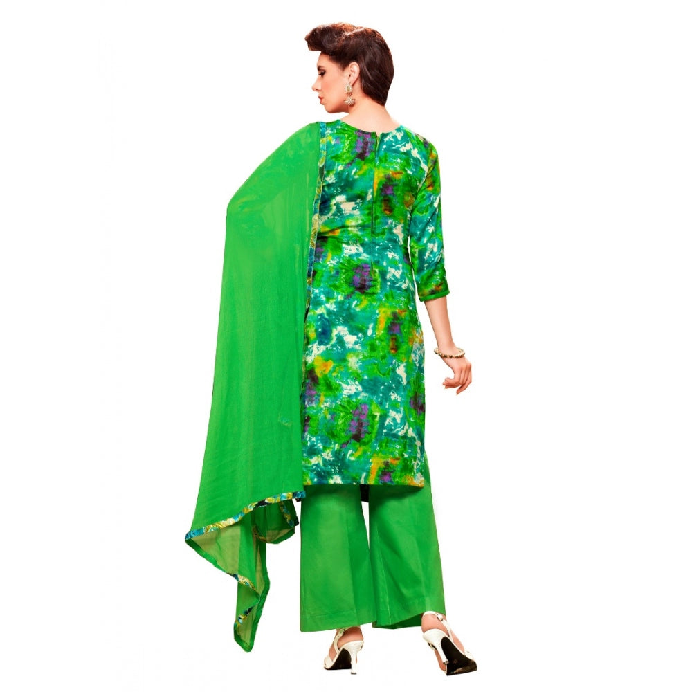 HD Women's Glaze Cotton Unstitched Salwar Suit-Material With Dupatta (Green &amp; Multi,2.3 Mtrs)