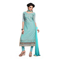 HD Women's Chanderi Unstitched Salwar Suit-Material With Dupatta (Light Sea Green,2.3 Mtrs)