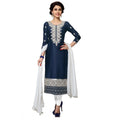 HD Women's Cotton Unstitched Salwar Suit-Material With Dupatta (Navy Blue,2.2 Mtrs)