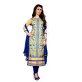 HD Women's Cotton Unstitched Salwar Suit-Material With Dupatta (Beige,2.3 Mtrs)