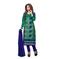 HD Women's Glaze Cotton Unstitched Salwar Suit-Material With Dupatta (Green,2.2 Mtrs)