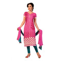 HD Women's Chanderi Unstitched Salwar Suit-Material With Dupatta (Pink,2.2 Mtrs)