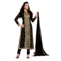 HD Women's Georgette Unstitched Salwar Suit-Material With Dupatta (Black,2 Mtrs)