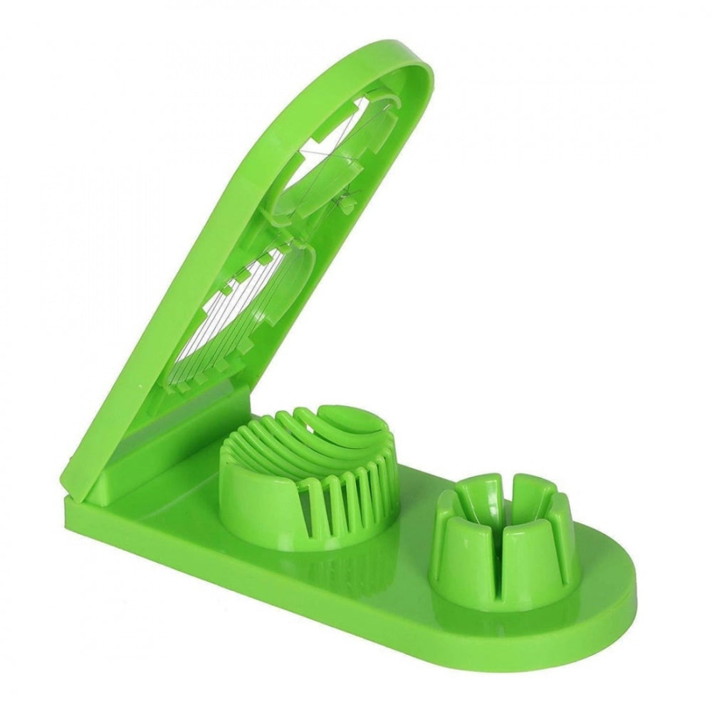 HamariDookan Pack Of_2_2 In 1 Boiled Egg and Mushroom Slicer Cutter Chopper Plastic With Stainless Steel Wired (Color:Assorted)