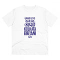 HamariDookan Men's PC Cotton Bengali Designs Printed T Shirt (Color: White, Thread Count: 180GSM)