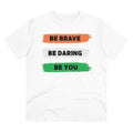 HamariDookan Men's PC Cotton Be Brave Be You Printed T Shirt (Color: White, Thread Count: 180GSM)