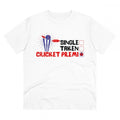 HamariDookan Men's PC Cotton Cricket Design Printed T Shirt (Color: White, Thread Count: 180GSM)