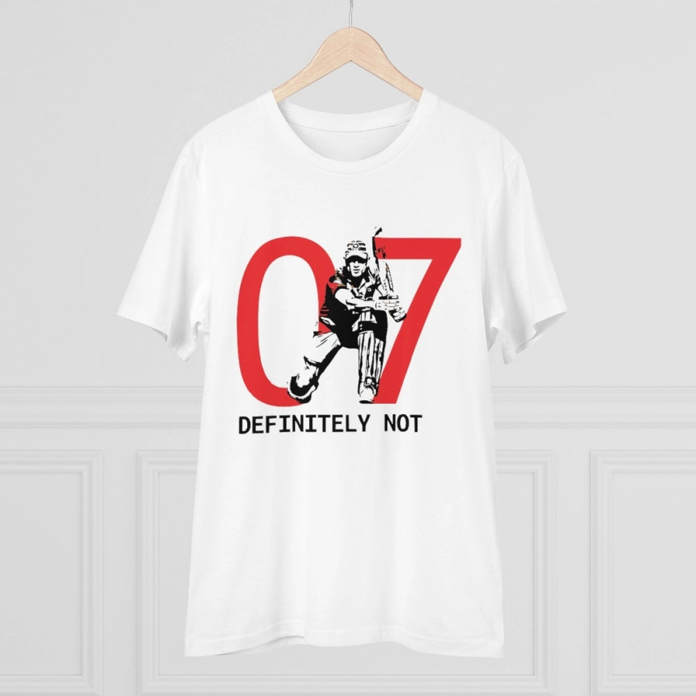 HamariDookan Men's PC Cotton Cricket Design Printed T Shirt (Color: White, Thread Count: 180GSM)