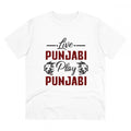 HamariDookan Men's PC Cotton Cricket Design Printed T Shirt (Color: White, Thread Count: 180GSM)