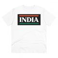HamariDookan Men's PC Cotton India Printed T Shirt (Color: White, Thread Count: 180GSM)