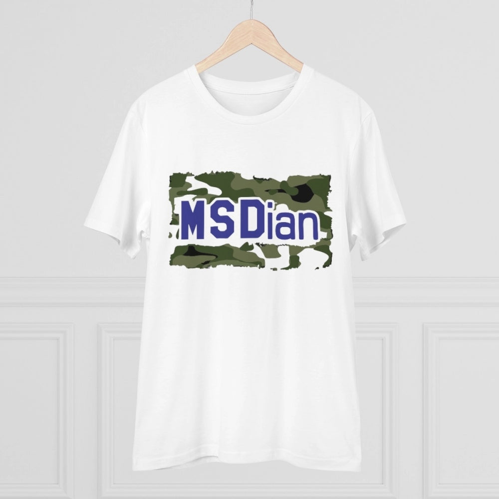 HamariDookan Men's PC Cotton Cricket Design Printed T Shirt (Color: White, Thread Count: 180GSM)