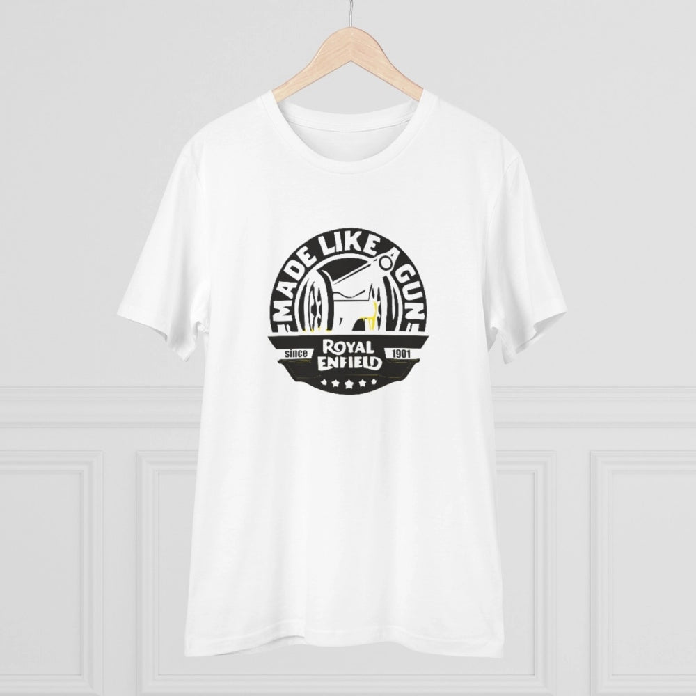 HamariDookan Men's PC Cotton Bike Ride Design Printed T Shirt (Color: White, Thread Count: 180GSM)