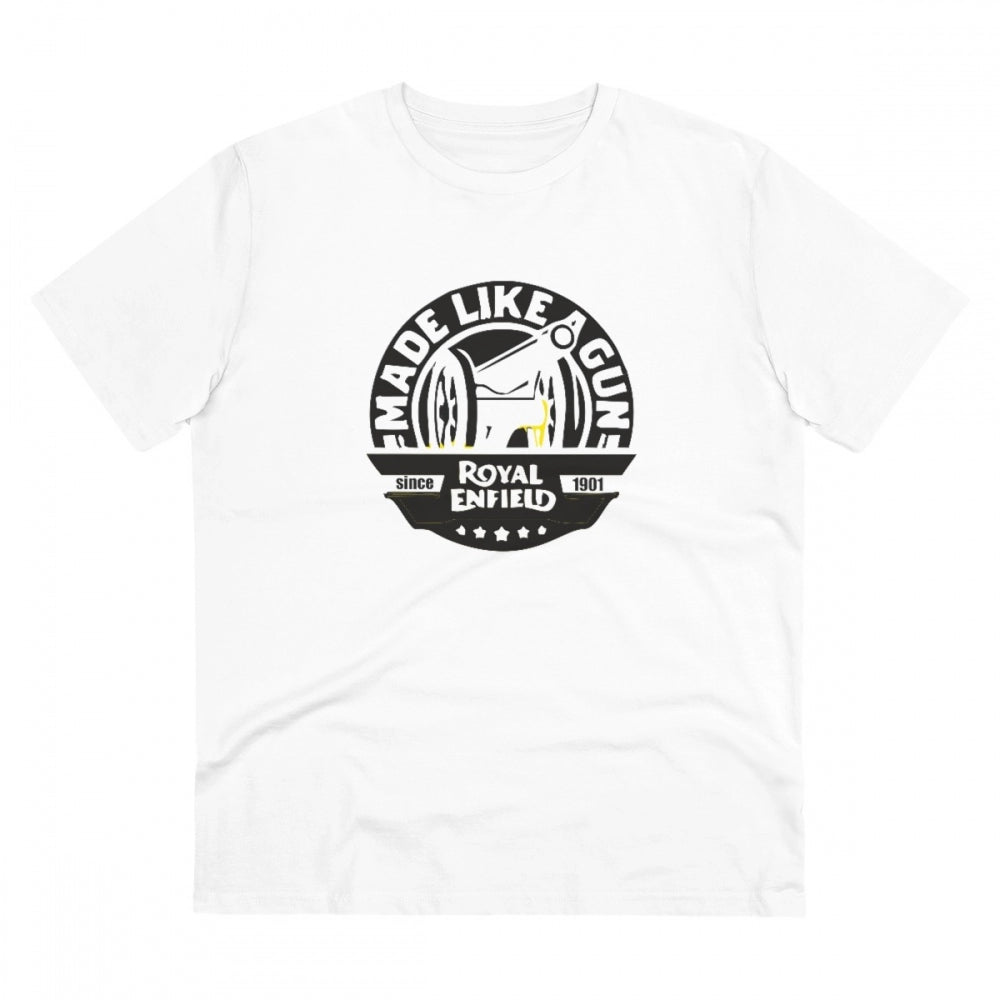HamariDookan Men's PC Cotton Bike Ride Design Printed T Shirt (Color: White, Thread Count: 180GSM)