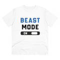 HamariDookan Men's PC Cotton Beast Mode On Printed T Shirt (Color: White, Thread Count: 180GSM)