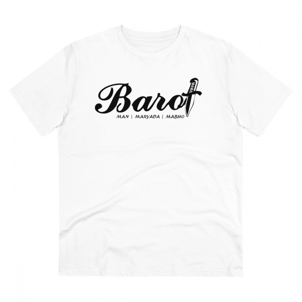 HamariDookan Men's PC Cotton Cast Design Barot Printed T Shirt (Color: White, Thread Count: 180GSM)