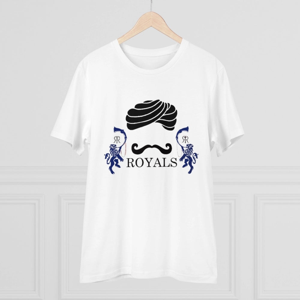 HamariDookan Men's PC Cotton Cricket Design Printed T Shirt (Color: White, Thread Count: 180GSM)