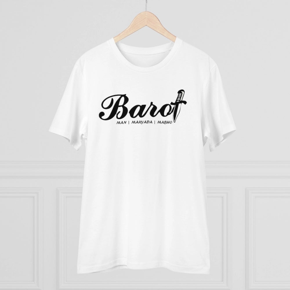 HamariDookan Men's PC Cotton Cast Design Barot Printed T Shirt (Color: White, Thread Count: 180GSM)