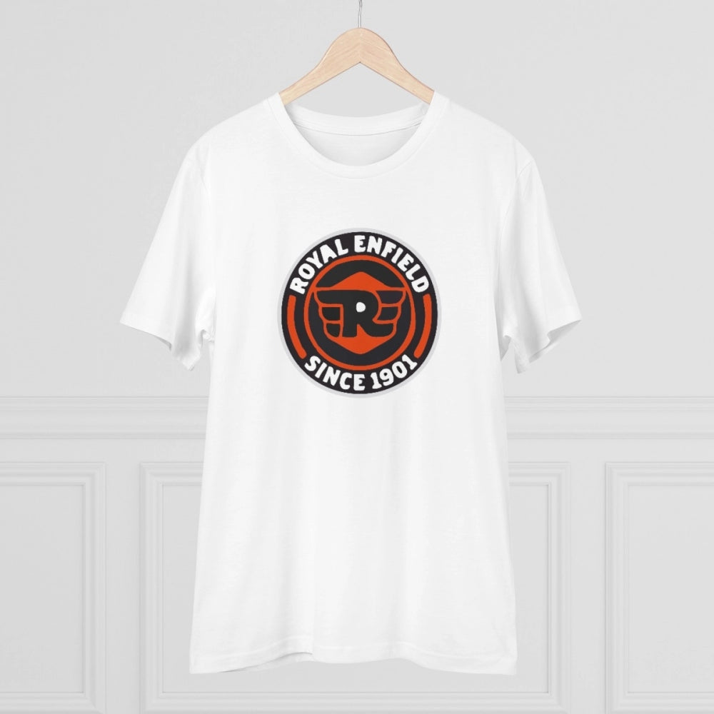 HamariDookan Men's PC Cotton Bike Ride Design Printed T Shirt (Color: White, Thread Count: 180GSM)