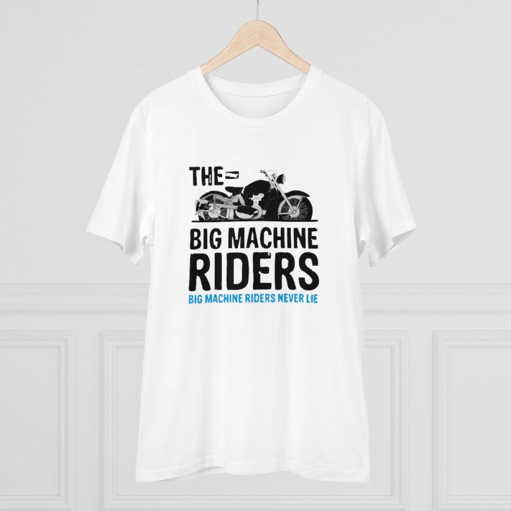 HamariDookan Men's PC Cotton Bike Ride Design Printed T Shirt (Color: White, Thread Count: 180GSM)