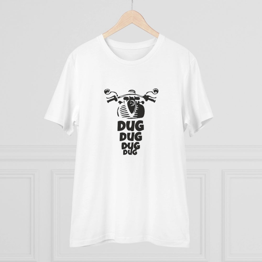HamariDookan Men's PC Cotton Bike Ride Design Printed T Shirt (Color: White, Thread Count: 180GSM)
