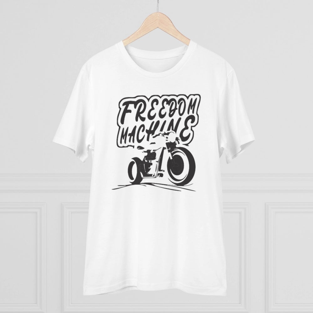 HamariDookan Men's PC Cotton Bike Ride Design Printed T Shirt (Color: White, Thread Count: 180GSM)