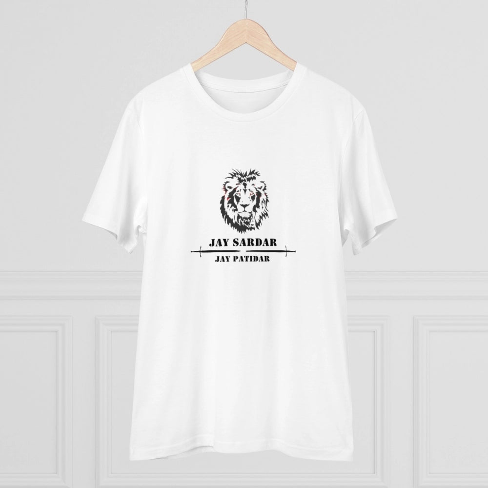 HamariDookan Men's PC Cotton Jay Sardar Printed T Shirt (Color: White, Thread Count: 180GSM)