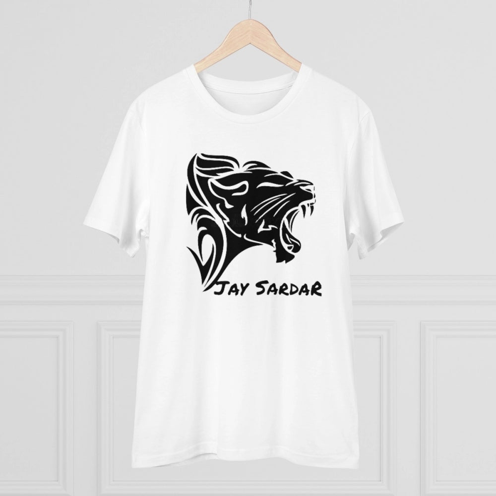 HamariDookan Men's PC Cotton Jay Sardar Printed T Shirt (Color: White, Thread Count: 180GSM)