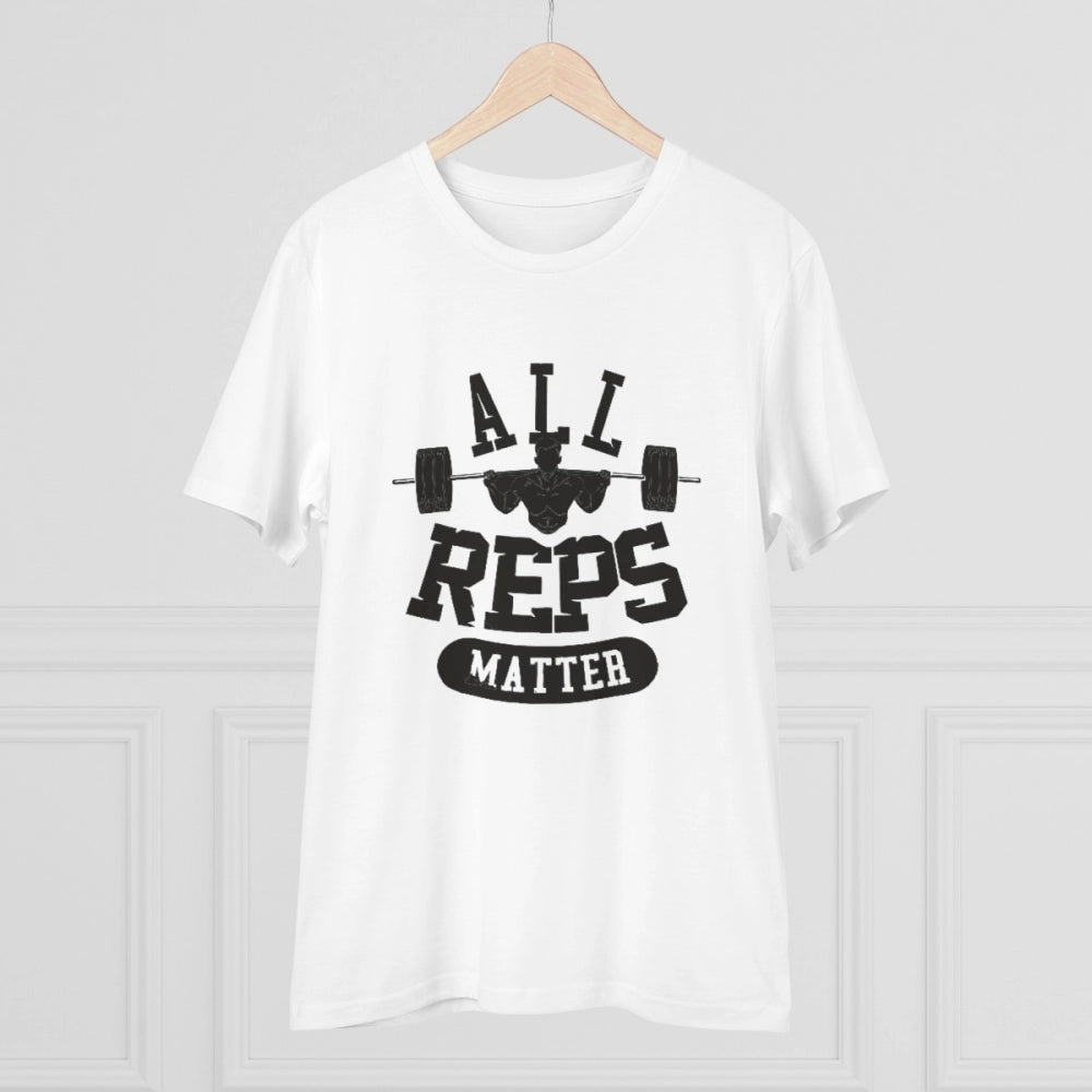 HamariDookan Men's PC Cotton All Reps Matter Printed T Shirt (Color: White, Thread Count: 180GSM)