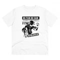 HamariDookan Men's PC Cotton Gym No Pain No Gain Never Give Up Printed T Shirt (Color: White, Thread Count: 180GSM)