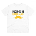 HamariDookan Men's PC Cotton Proud To Be Gujarati Printed T Shirt (Color: White, Thread Count: 180GSM)