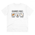 HamariDookan Men's PC Cotton Gujarati Goals Printed T Shirt (Color: White, Thread Count: 180GSM)