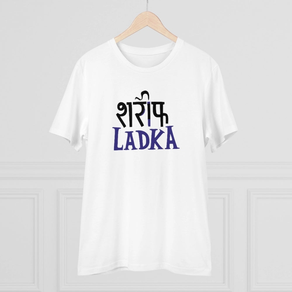 HamariDookan Men's PC Cotton Sarif Ladka Printed T Shirt (Color: White, Thread Count: 180GSM)