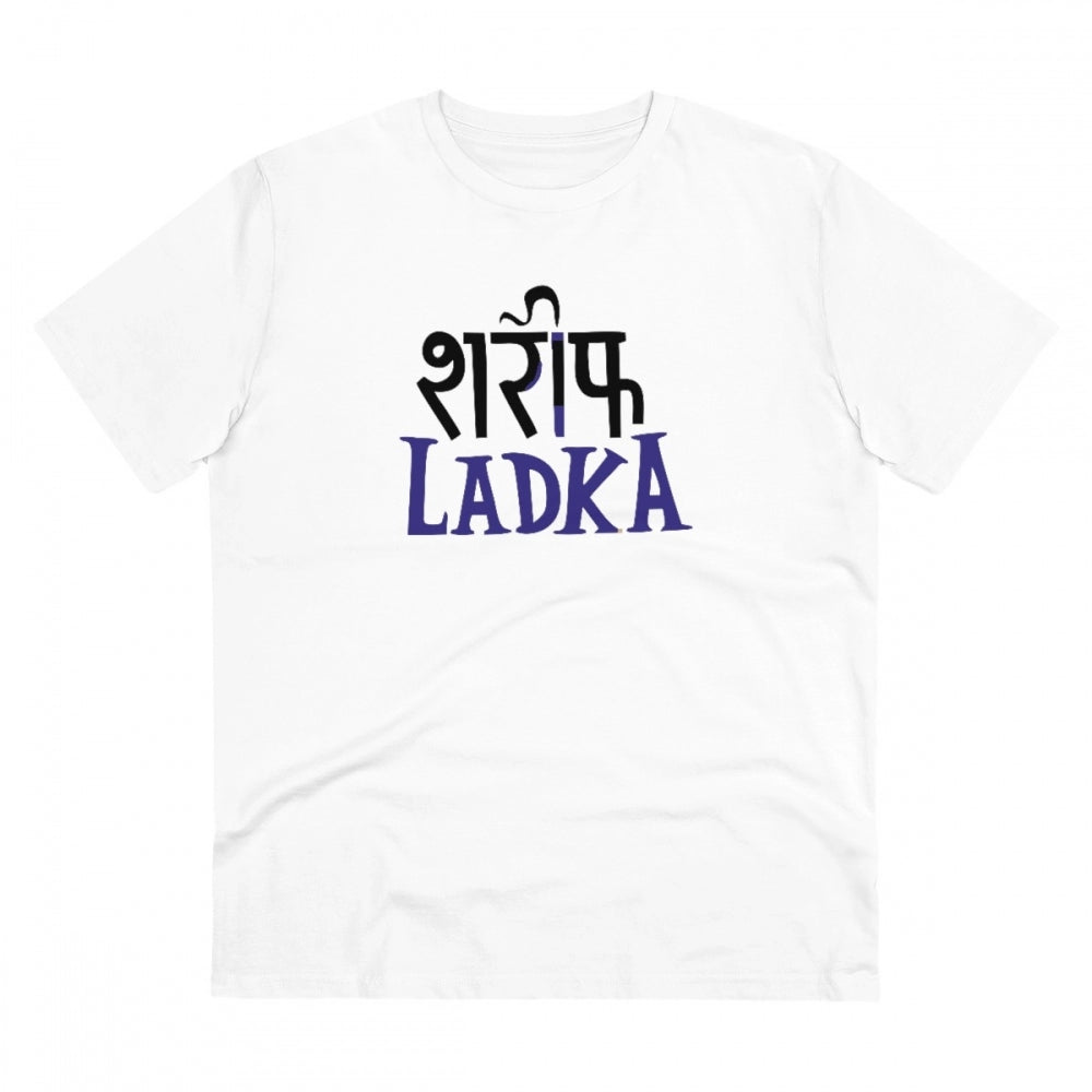 HamariDookan Men's PC Cotton Sarif Ladka Printed T Shirt (Color: White, Thread Count: 180GSM)