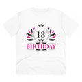HamariDookan Men's PC Cotton 18th Birthday Printed T Shirt (Color: White, Thread Count: 180GSM)