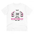 HamariDookan Men's PC Cotton 30th Birthday Printed T Shirt (Color: White, Thread Count: 180GSM)