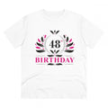 HamariDookan Men's PC Cotton 48th Birthday Printed T Shirt (Color: White, Thread Count: 180GSM)