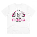 HamariDookan Men's PC Cotton 63rd Birthday Printed T Shirt (Color: White, Thread Count: 180GSM)