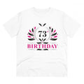 HamariDookan Men's PC Cotton 73rd Birthday Printed T Shirt (Color: White, Thread Count: 180GSM)