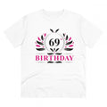HamariDookan Men's PC Cotton 69th Birthday Printed T Shirt (Color: White, Thread Count: 180GSM)