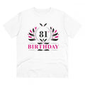 HamariDookan Men's PC Cotton 81st Birthday Printed T Shirt (Color: White, Thread Count: 180GSM)