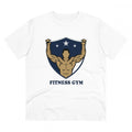 HamariDookan Men's PC Cotton Fittnes Gym Printed T Shirt (Color: White, Thread Count: 180GSM)