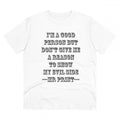 HamariDookan Men's PC Cotton I Am Good Person Printed T Shirt (Color: White, Thread Count: 180GSM)