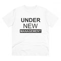 HamariDookan Men's PC Cotton Under New Management Desing Printed T Shirt (Color: White, Thread Count: 180GSM)