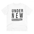 HamariDookan Men's PC Cotton Under New Management Desing Printed T Shirt (Color: White, Thread Count: 180GSM)