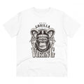 HamariDookan Men's PC Cotton Gorila Desing Printed T Shirt (Color: White, Thread Count: 180GSM)