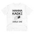HamariDookan Men's PC Cotton Hamna Kadki Chale Che Printed T Shirt (Color: White, Thread Count: 180GSM)