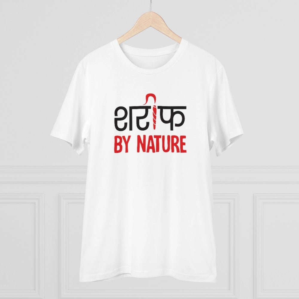 HamariDookan Men's PC Cotton Sarif By Nature Printed T Shirt (Color: White, Thread Count: 180GSM)