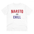 HamariDookan Men's PC Cotton Nasto And Chill Printed T Shirt (Color: White, Thread Count: 180GSM)