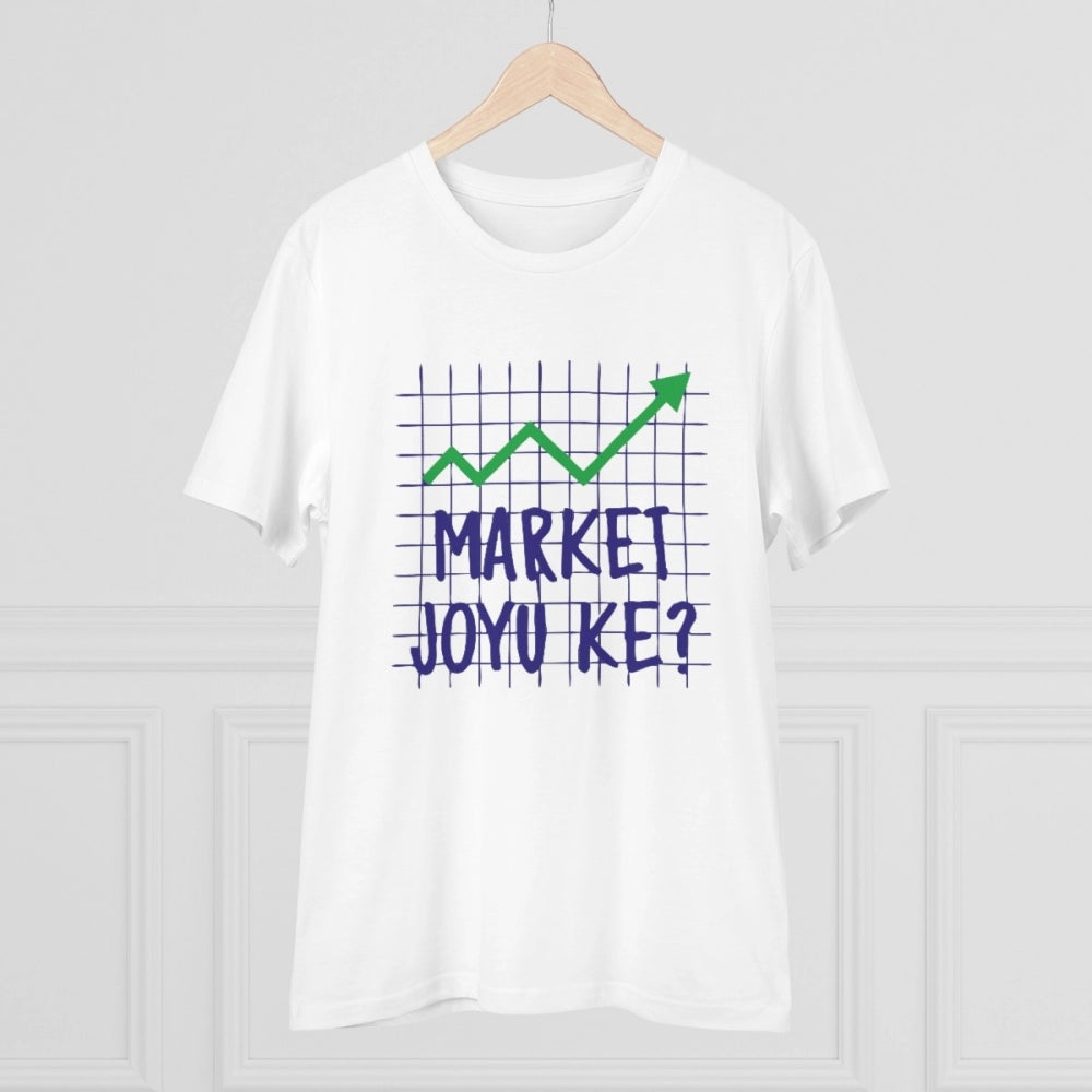 HamariDookan Men's PC Cotton Market Joyu Che Printed T Shirt (Color: White, Thread Count: 180GSM)