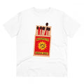 HamariDookan Men's PC Cotton Telugu Desing Printed T Shirt (Color: White, Thread Count: 180GSM)